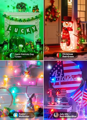 Miniatura 4 de Minetom Color Changing String Lights,22 Colors 100 LED 33FT Outdoor Indoor Waterproof with Remote, Twinkle Christmas Lights, Plug in Fairy Lights