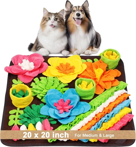 Miniatura 11 de Tapete de olfateo para perros, gatos, conejos, tapete de alimentación de golosinas para mascotas, 15.4 x 15.4 pulgadas para pequeños y medianos