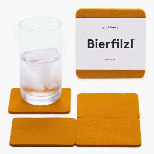Miniatura 37 de Graf Lantz - Juego de 4 posavasos redondos de lana de merino Bierfilzl - Negro (círculos de 10 cm) - Absorbe el 30% del peso - Lana alemana