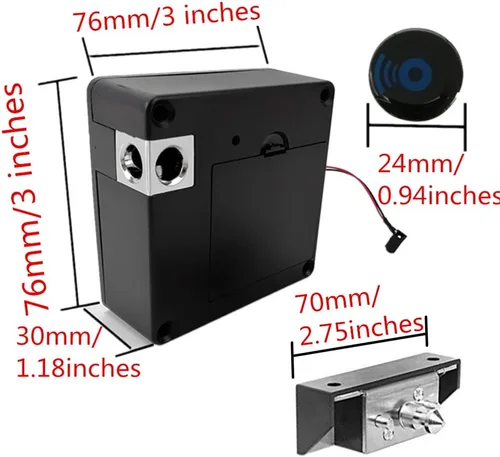 Miniatura 2 de NFC compatible con RFID DIY armario oculto armario y cajón cerradura - Cerradura de sensor electrónico sin perforaciones Amarillo