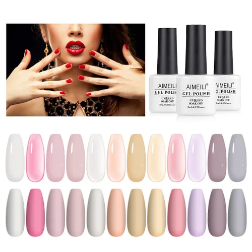 Miniatura 15 de AIMEILI Hema Free - Juego de esmaltes de uñas de gel, libre de crueldad, vegano, colección neón, 12 colores, rosa intenso, azul, amarillo, verde