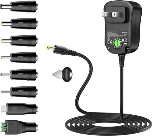 Kit de adaptador universal de CA de 12 W, DC 3 V 4.5 V 5 V 6 V 7.5 V 9 V 12 V 1 A 1000 mA fuente de alimentación para tira de luz LED CCTV cámara