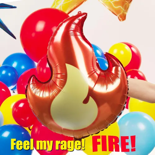 Miniatura 5 de Kit de guirnalda de globos rojos, amarillos, azules y negros de 130 piezas con globos de mylar con destello de rayo de fuego Starburst para Amarillo
