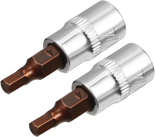 Miniatura 12 de uxcell Juego de 2 llaves hexagonales de 1/4 pulgadas x H5 (0.197 in), puntas de acero S2 CR-V de 1.5 pulgadas de longitud, uso con llave