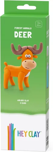 Miniatura 13 de HEY CLAY Forest Animals - Claymate Bear - Kit de arcilla seca al aire con 3 latas y herramientas de escultura con divertidas instrucciones