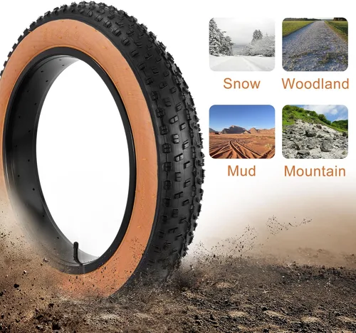 Miniatura 3 de Set of 20x4.0 Fat Tire and Tube, Puncture Resistant Folding Bike Tire Set 102-406 Compatible with E-Bike Mountain Bike MTB Bicycle All-Terrain