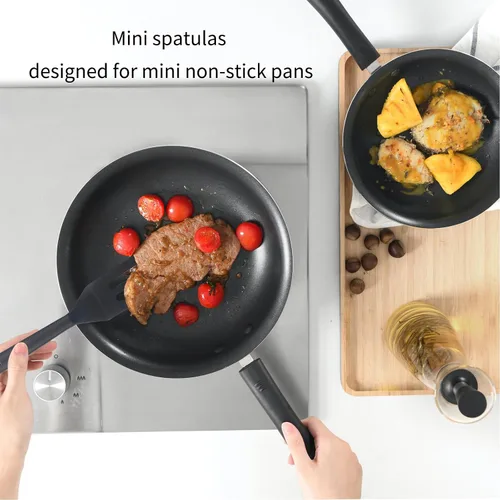 Miniatura 6 de Juego de 2 espátulas de silicona, mini espátulas pequeñas y flexibles para brownie para utensilios de cocina antiadherentes, perfecto para cocinar