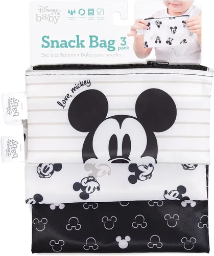 Miniatura 6 de Bumkins Disney Bolsas reutilizables para sándwiches y aperitivos, para el almuerzo escolar de niños y para porciones de adultos, tela lavable, bolsa