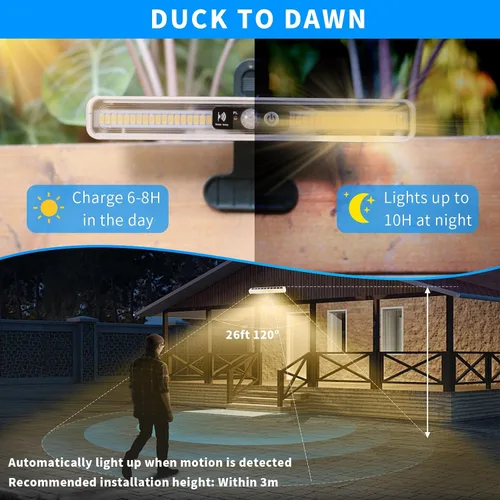 Miniatura 3 de Luces solares de movimiento con clip para exteriores, impermeables, paquete de 2 luces con sensor de movimiento para exteriores con 36 LED, 3000 K
