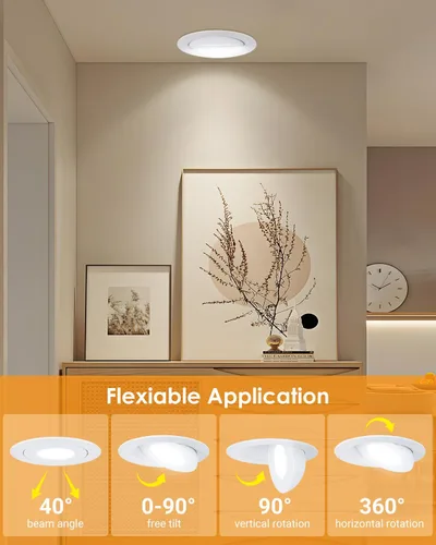 Miniatura 3 de Luz empotrada LED de 3 pulgadas - 7W de cardán sin lata de bronce cepillado al óleo Intertek Lighting, luminaria de globo ocular regulable, foco