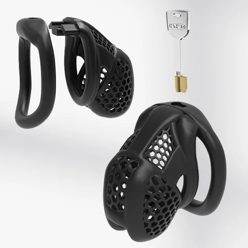 Miniatura 2 de Jaula de castidad masculina, jaula ligera de resina para pene masculino, dispositivo de castidad masculina, juguetes sexuales para hombres con 4
