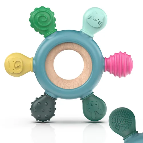 Miniatura 12 de akolik Juguetes de Dentición para Bebés, Juguete de Alivio de Dentición, Juguetes para Morder para Bebés Libres de BPA, Juguetes para Bebés Recién