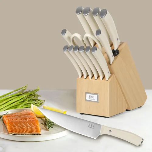 Miniatura 2 de WANGMAZI Juego de 15 cuchillos de acero inoxidable japonés de alto carbono, juego de cuchillos afilados para cocina, apto para lavavajillas, caja