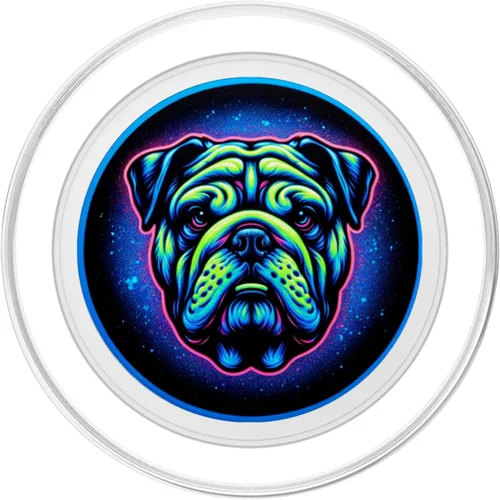 Miniatura 2 de Vibrante Bulldog Inglés Blacklight Art PopSockets MagSafe PopGrip para iPhone
