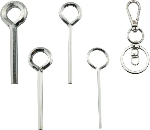 Juego de llaves Allen de anillo 5 en 1, 5/64 pulgadas, 1/8 pulgadas, 5/32 pulgadas, 7/32 pulgadas, llaves Allen con 1 llavero para barra de empuje,