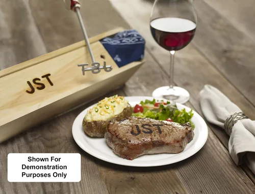 Miniatura 7 de BBQ Fans Hierro de marca número 0 para carne, bollos, madera y cuero