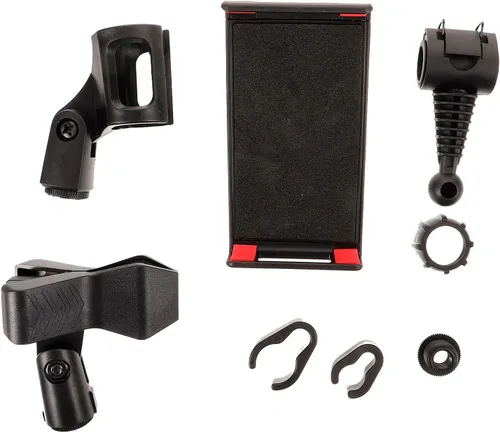 Miniatura 3 de SOLUSTRE Trípode de soporte de micrófono profesional ajustable con base antideslizante resistente soporte telescópico de micrófono para cantar