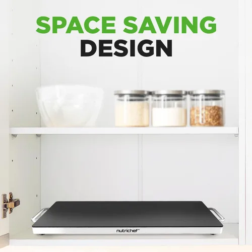Miniatura 6 de NutriChef - Charola eléctrica para mantener los alimentos calientes con parte superior de vidrio negro - Ideal para el hogar, buffets, fiestas