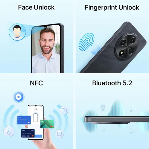 Miniatura 7 de UMIDIGI G100 Teléfono celular desbloqueado Android 14, pantalla HD+ de 6.9" a 120Hz, Octa-core 16GB +256GB ampliable a 1TB, GPS, teléfono