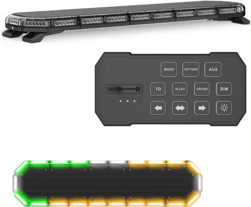 Miniatura 9 de SpeedTech Lights K-Force 47 - Barra de luz LED estroboscópica de policía de tamaño completo para montaje en techo, luces de advertencia para Verde