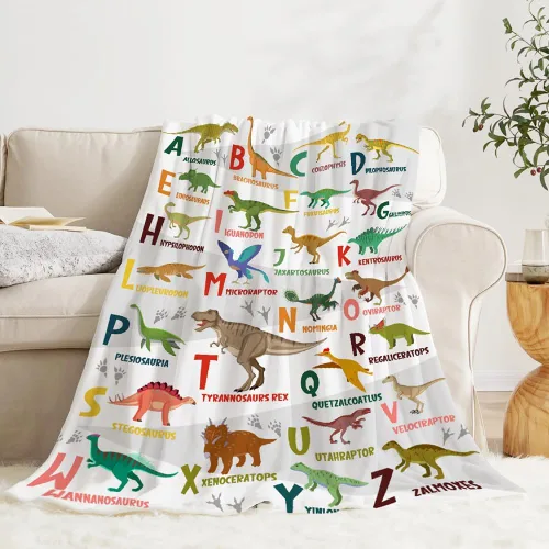 Miniatura 18 de Manta de dinosaurio personalizada con nombre, manta de bebé personalizada para niñas y niños, regalo para bebés, recién nacidos, niños, manta