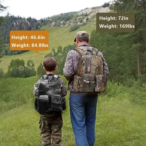 Miniatura 6 de TIANHAOPUJU - Mochila táctica de camuflaje para adolescentes y hombres, PVC resistente al agua para caza al aire libre, senderismo, pesca, viajes