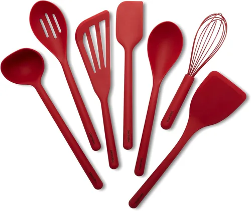 Miniatura 13 de GreenPan Juego de utensilios de cocina de silicona de 5 piezas, cuchara ranurada y sólida, volteador, espátula, batidor, herramientas de cocina Azul