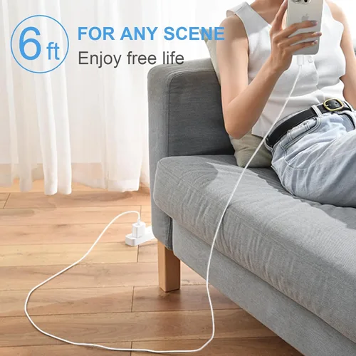 Miniatura 7 de Cargador de carga rápida para iPhone 17, 16, 15, paquete de 2+2 cargadores de pared USB C de 20 W con cable de carga rápida de 6 pies compatible