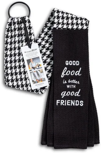 Miniatura 2 de DEMDACO Good Food Friends - Toalla de cocina extra larga sobre el hombro de mezcla de algodón Boa