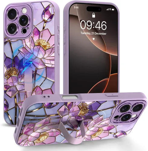 Miniatura 23 de Funda compatible con iPhone 17 Pro Max con correa de mano para los dedos, funda de teléfono con estampado de leopardo y guepardo para mujeres