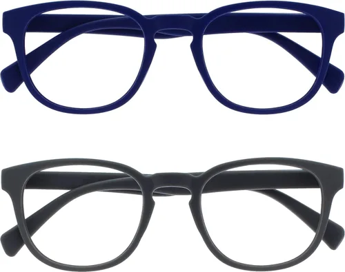 Miniatura 21 de OPULIZE Gafas de lectura POP y lentes de sol de lectura para mujeres y hombres, marco redondo mate resistente a los arañazos con bisagras de Paquete