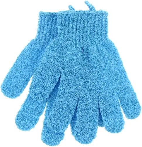 Miniatura 6 de FRCOLOR 1 par de guantes exfoliantes para el cuerpo, guantes de baño, guantes de baño, guantes de ducha, guantes de spa, toalla blanca exfoliante