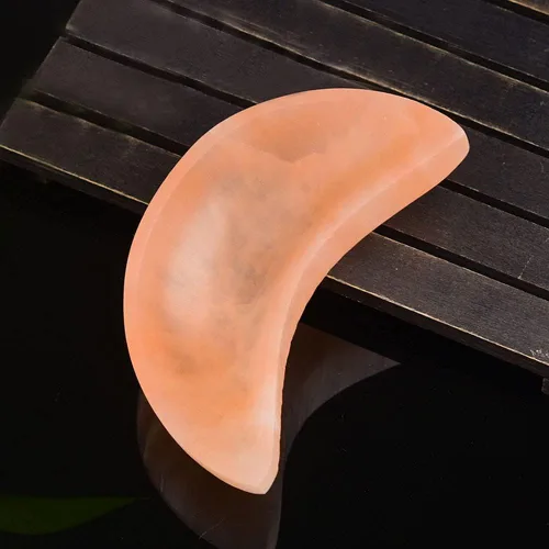 JIC Gem Cuenco de selenita naranja de 4 pulgadas con forma de luna, cuenco de cristal de selenita marroquí para carga, curación, decoración del hogar