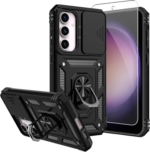 Funda para Galaxy S23 FE, con protectores de pantalla y funda para cámara, [grado militar] de 16 pies. Funda a prueba de caídas con funda protectora