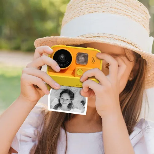 Miniatura 4 de Paquete de 20 papeles de impresión de repuesto de cámara instantánea para niños, impresora fotográfica de 2.2 x 1.2 pulgadas, rollos de papel 20