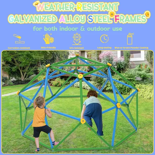 Miniatura 3 de Gardenature Domo de escalada de 6 pies para niños de 3 a 8 años, gimnasio de selva para interiores y exteriores, escalador de cúpula geométrica que