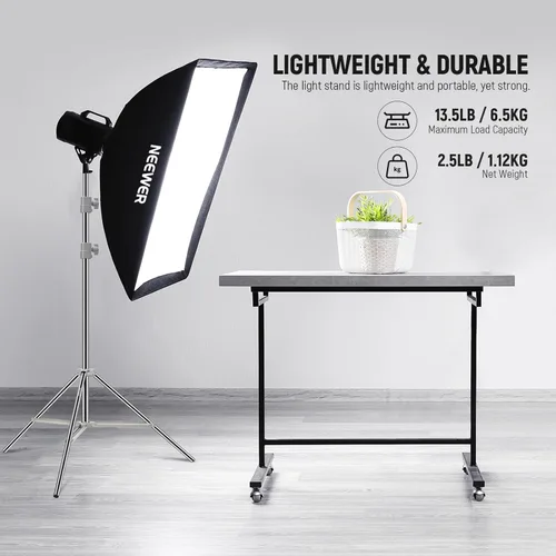 Miniatura 4 de NEEWER Soporte de Luz Mejorado de 75"/190cm de Acero Inoxidable con Resorte, Trípode de Fotografía Plegable con Juntas de Tubo Más Resistentes