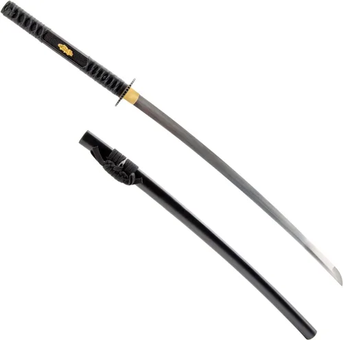 Miniatura 31 de HMS Samurai Katana Sword, Practical, Hand Forged, 1045 Carbon Steel, Heat Tempered/Clay Tempered, Full Tang, Sharp, Scabbard Blanco-dragón-951A