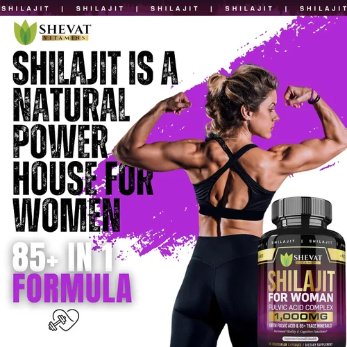 Miniatura 2 de Shilajit Cápsulas de 1000 mg – Shilajit puro para mujeres con ácido fúlvico orgánico para energía y apoyo inmunológico, suplementos minerales