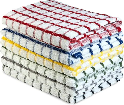 Miniatura 18 de Urban Villa Toallas de cocina 100% algodón, paquete de 6, altamente absorbentes, de secado rápido, súper suaves, de primera calidad, para cocina
