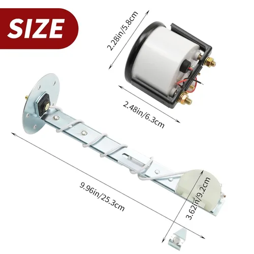 Miniatura 2 de Medidor de nivel de combustible universal de 2 pulgadas 52 mm para coche con sensor de combustible E-1/2-F puntero 12 V