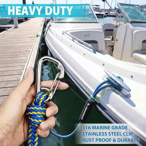 Miniatura 4 de Obcursco Líneas de Amarre Elásticas para Barco, Cuerda de Atraque con Clips de Acero Inoxidable 316, Accesorios para Jet Ski, PWC, SeaDoo, Yamaha