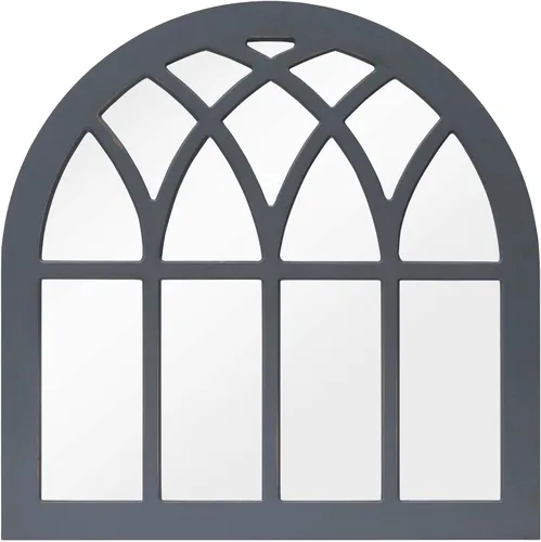 Espejo de ventana para decoración de pared, espejo arqueado de catedral, espejo con marco de madera vintage para sala de estar, entrada, baño,