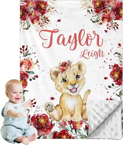 Miniatura 22 de Manta de bebé personalizada para niños, nombre personalizado con diseños de ratón, franela suave con respaldo de puntos de doble capa, manta 19 Ratón