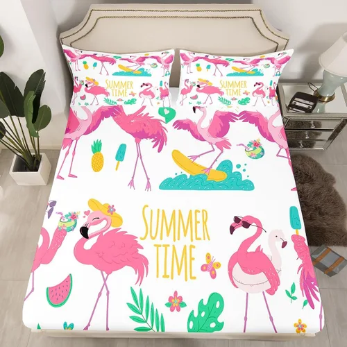 Miniatura 34 de Feelyou, juego de sábanas ajustadas con temática de construcción, niños, dinosaurios de dibujos animados, juego de ropa de cama para niños, Multi 37