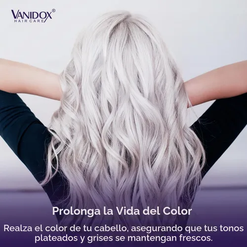 Miniatura 6 de VANIDOX - Juego de champú y acondicionador tonificante púrpura sin sulfato para cabello gris y plateado, hidratante y protector del color, mejora