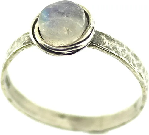 Miniatura 17 de Anillo de plata de ley con piedras preciosas para mujer, anillo apilable de piedra martillada, anillo de piedra natal