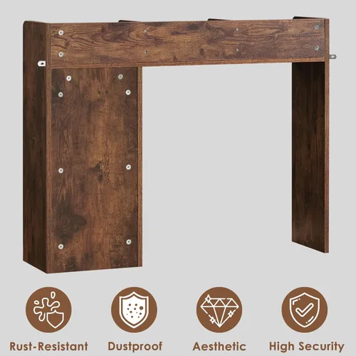 Miniatura 7 de Nromant Estantería de escritorio, gabinete de almacenamiento de escritorio de madera con 5 estantes, organizador de escritorio de 3 niveles