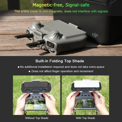 Miniatura 4 de Arzroic Kit de Capucha Protectora Solar RC 2 con Protector de Pantalla y Cordón de Cuello para DJI Mini 5 Pro/Mini 4 Pro/Mavic 4 Pro/Flip/Air 3S/Air