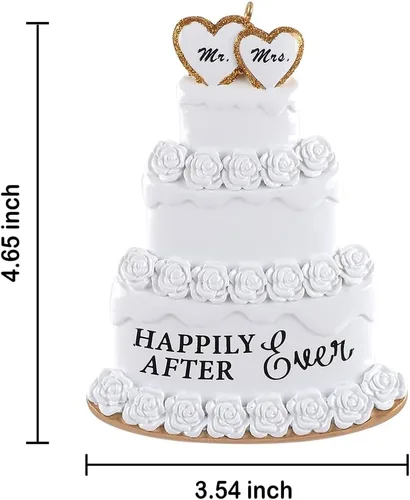 Miniatura 6 de Adorno de pastel de boda, adornos personalizados para primera Navidad, regalos de boda para recién casados, adorno de matrimonio para novios 2025